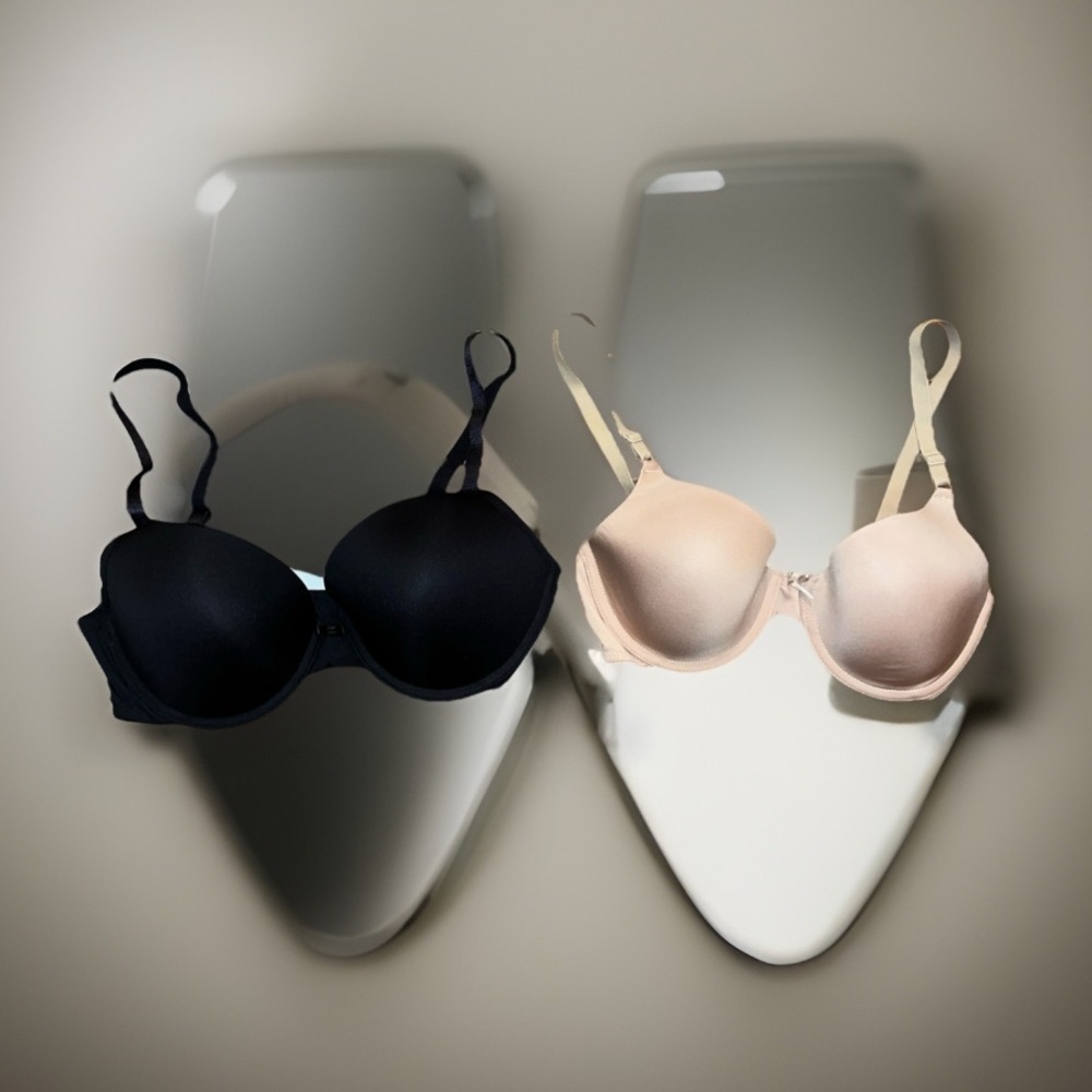 2 Pairs MAIDENFOR T-Shirt Bra Lightly Lined Cups Stretch Criss Cross Straps NWT